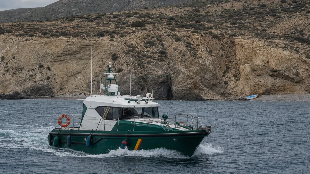 Embarcación intervenida por la Guardia Civil en una actuación marítima frente a la costa d