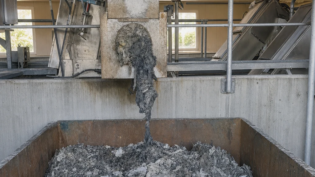 Acumulación de toallitas húmedas retirada en una instalación de tratamiento de aguas de Ci
