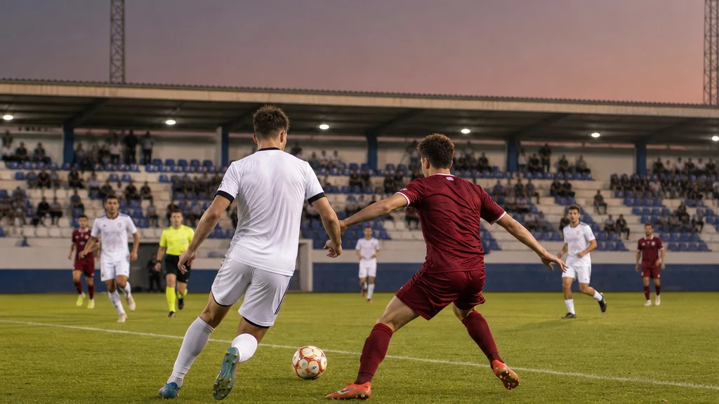 Recreación deportiva de un partido de fútbol vinculada al empate 1-1 entre el Cieza y el A