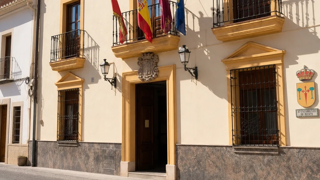 Edificio del Ayuntamiento de Ricote, donde se podrá consultar el censo electoral para el T