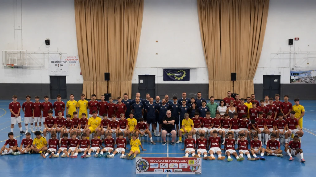 Presentación de los equipos de la ED Alguazas FS y Unión Alguazas FS en el pabellón Paco M