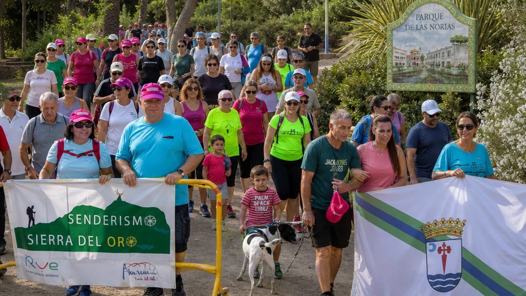 Participantes de la Ruta de Senderismo en Familia durante su recorrido por Abarán