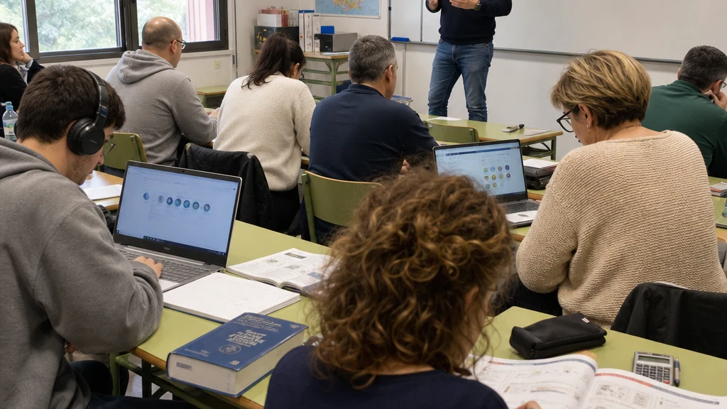 Aula de educación de adultos durante una sesión formativa del CEA Vega Alta
