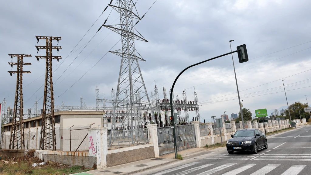 Instalaciones de la subestación eléctrica de Espinardo, en el municipio de Murcia. | JUAN