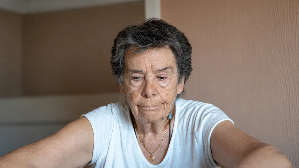 Maricarmen, en el salón de su casa de Retiro unos días antes de su desahucio Adrián Torran