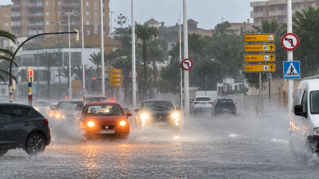 Intensas lluvias el pasado viernes en La Manga