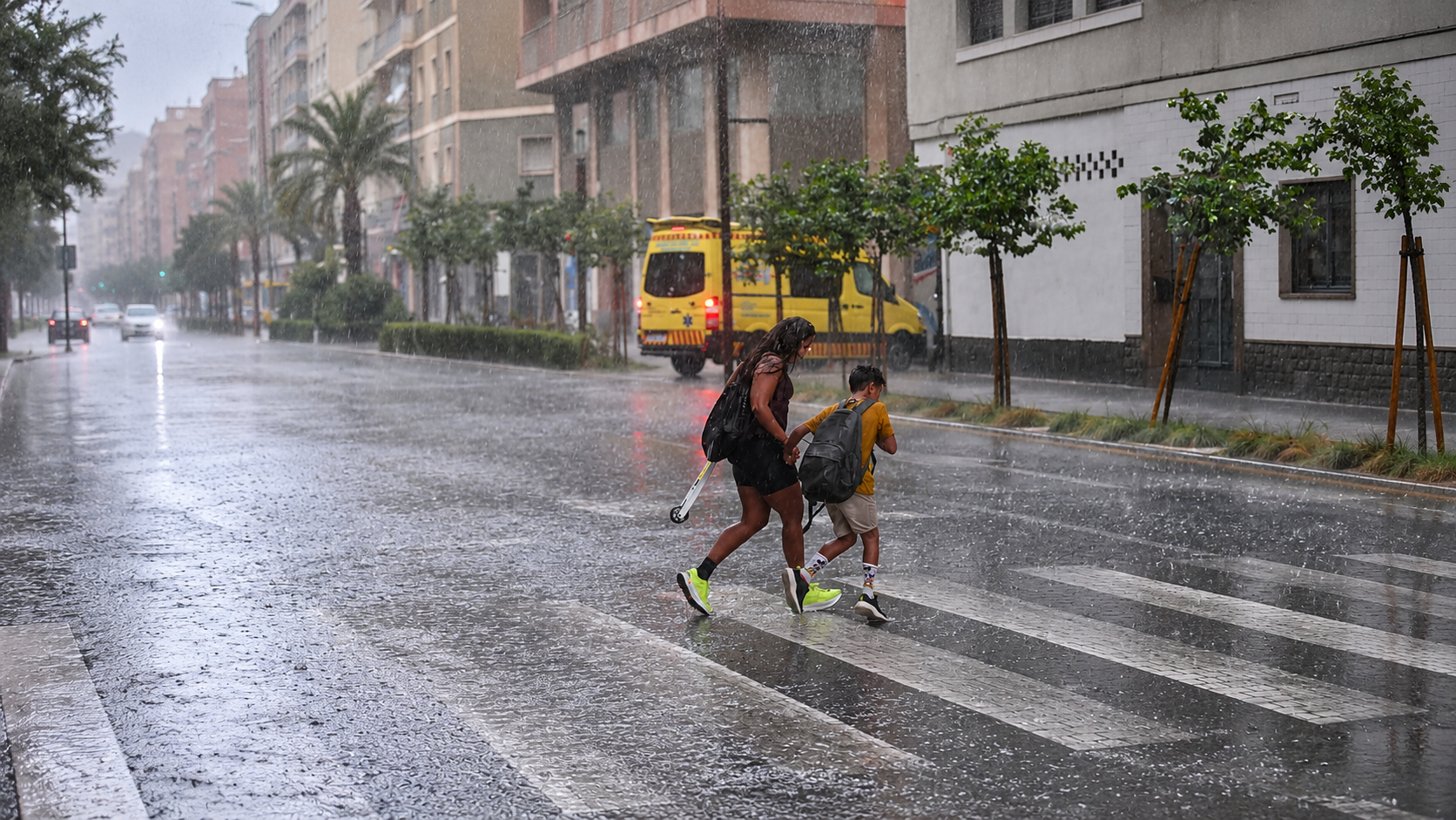 Imagen de archivo de lluvia difundida por La Verdad