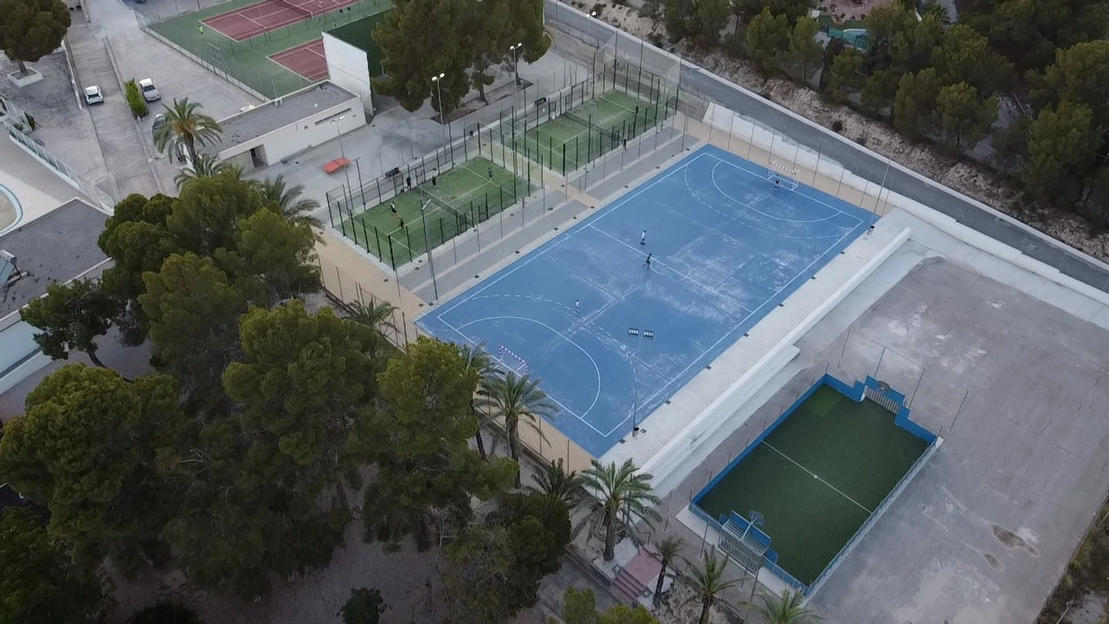 Vista aérea de las pistas del polideportivo municipal de Alguazas