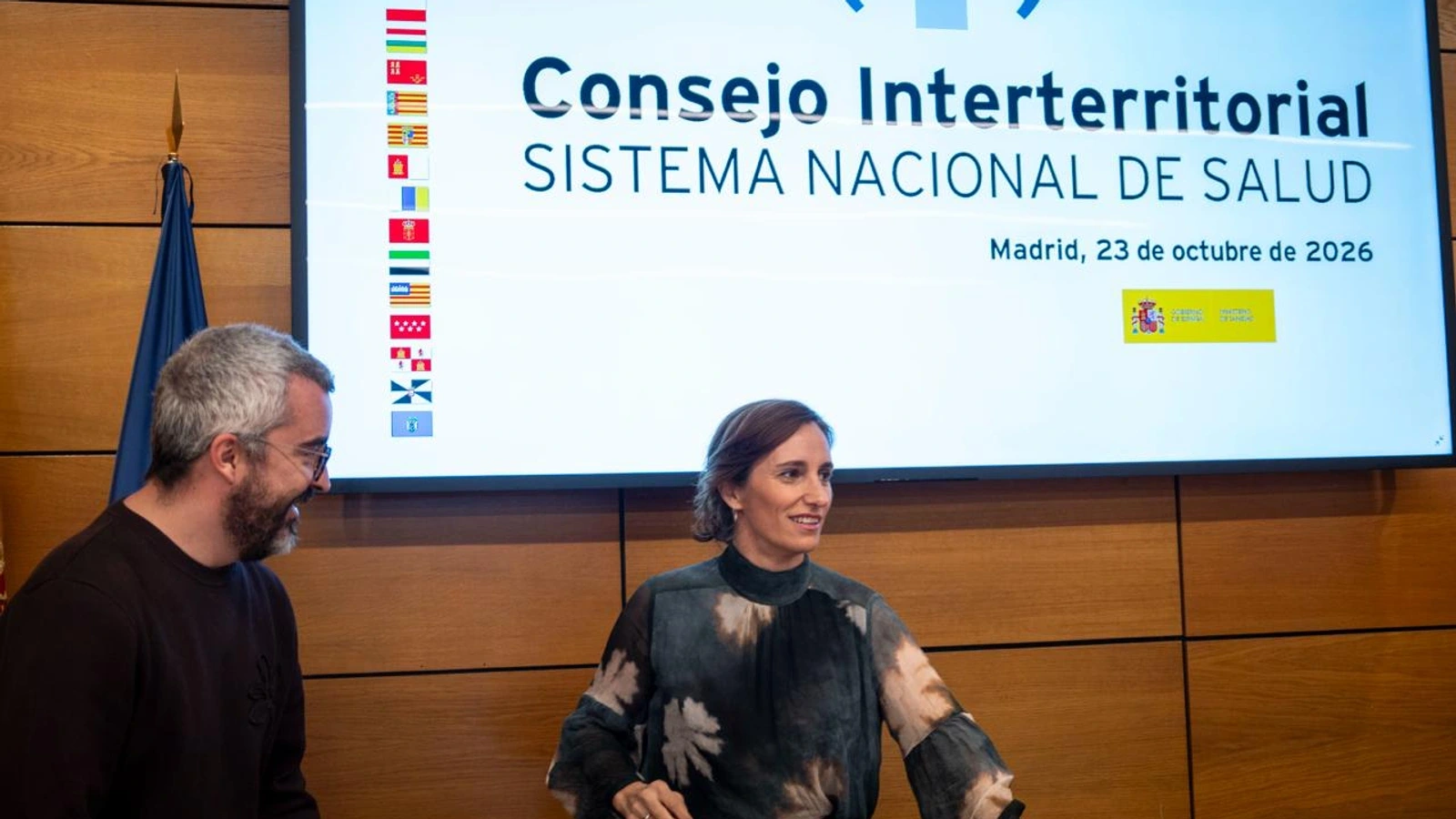 La ministra de Sanidad en la reunión del Consejo Interterritorial del 23 de octubre de 2026.