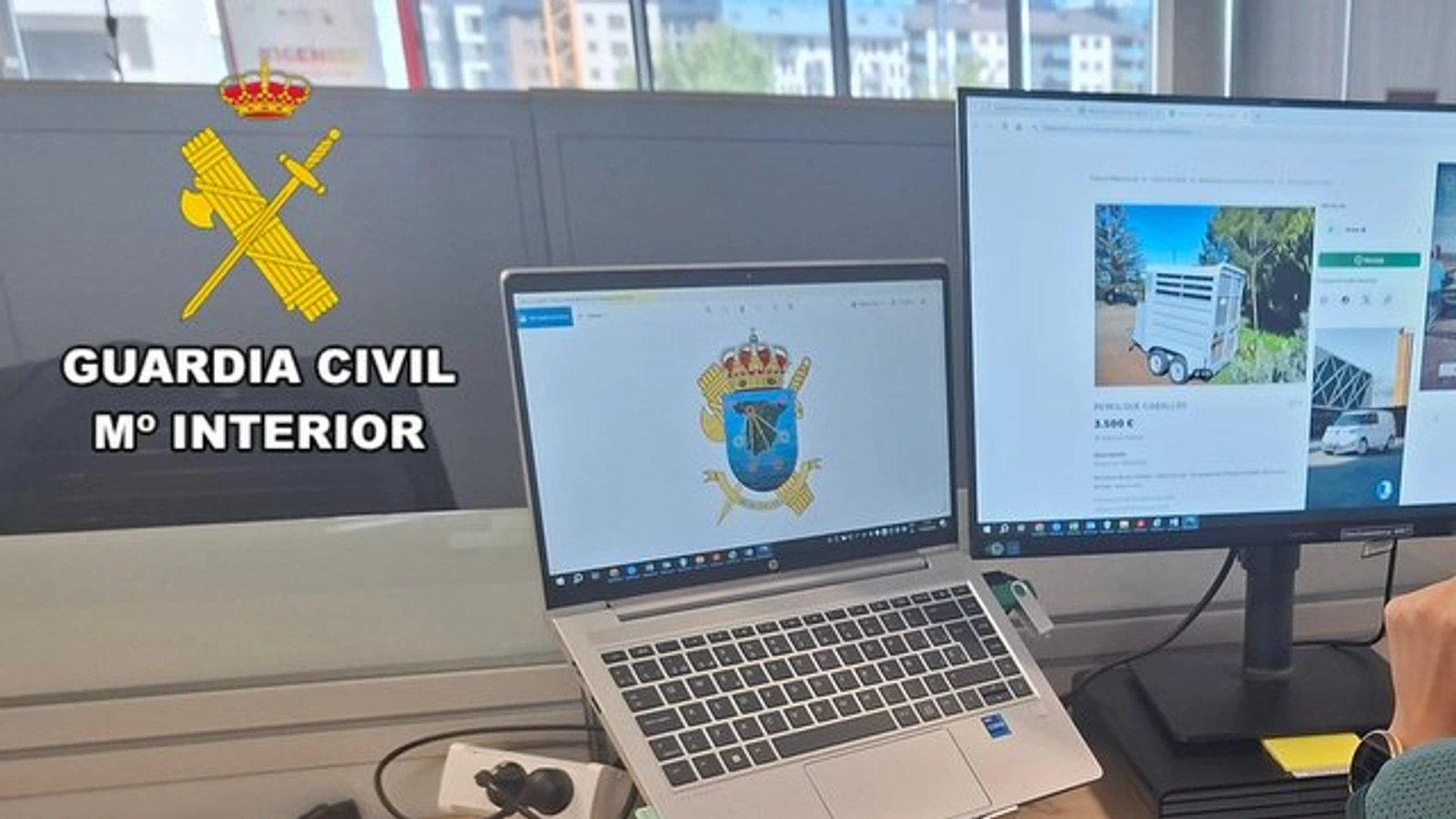 Equipos informáticos de la Guardia Civil. Imagen de archivo difundida por ValmiñorTV.
