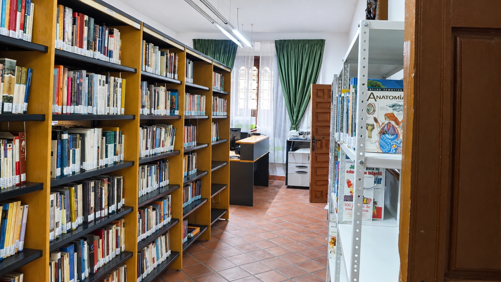 Estanterías del fondo bibliográfico municipal de Ricote en una fotografía de archivo del Centro Cultural