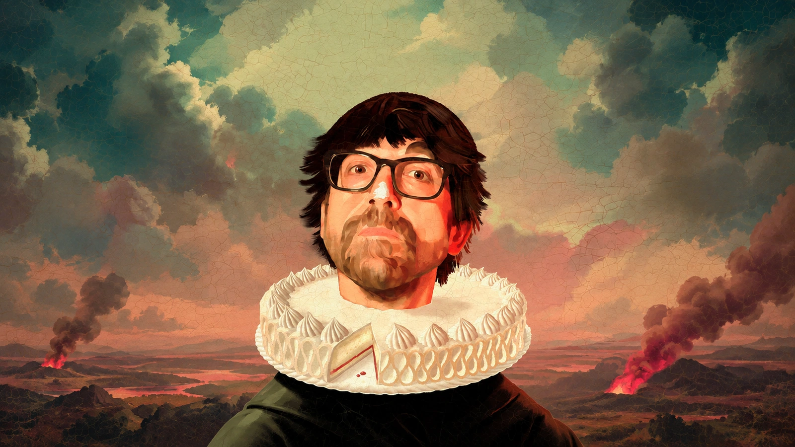 Luis Piedrahita en la ilustración promocional de Apocalípticamente correcto, sin textos