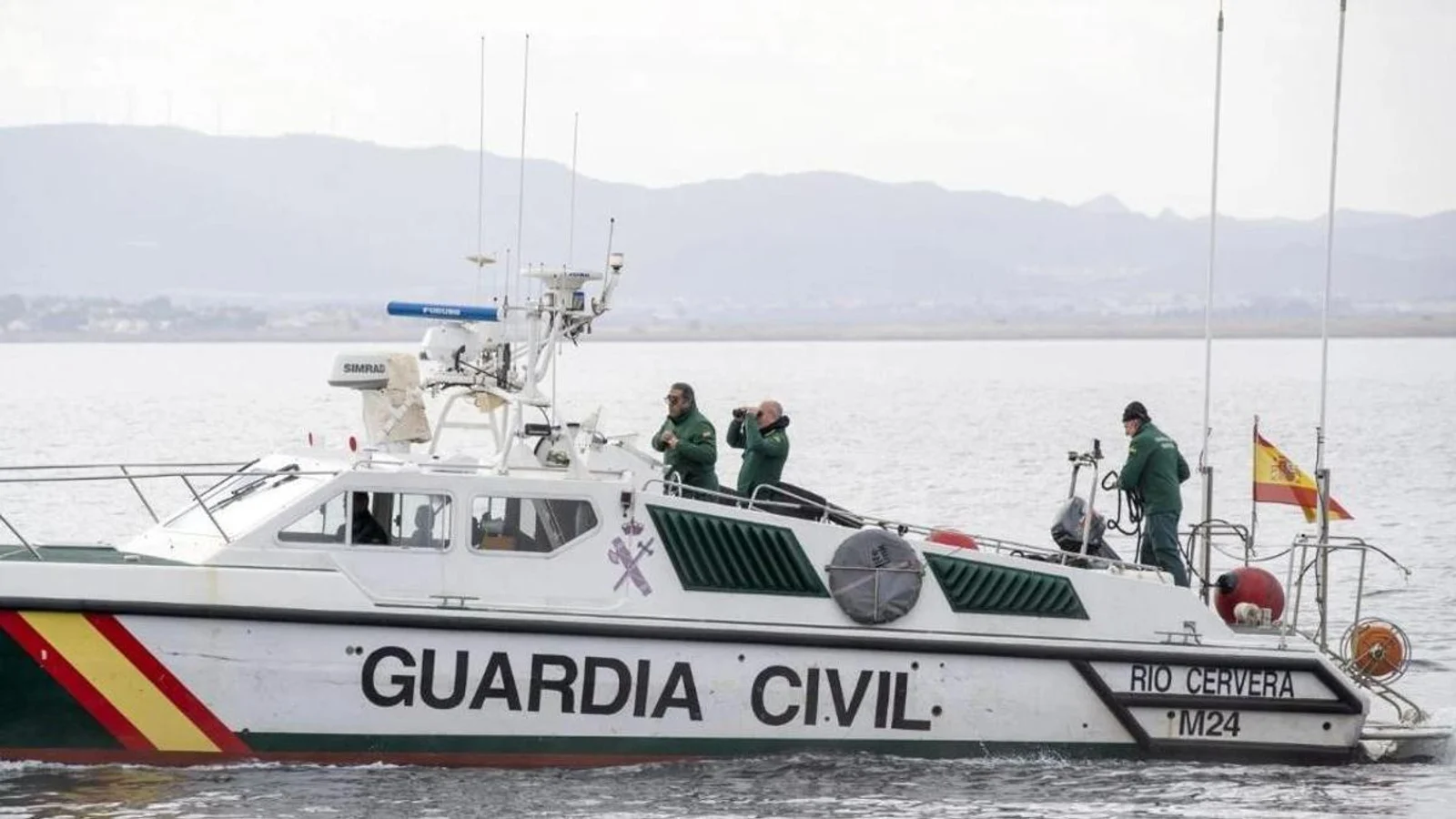 Patrullera de la Guardia Civil desplegada en labores de vigilancia marítima en la Región de Murcia