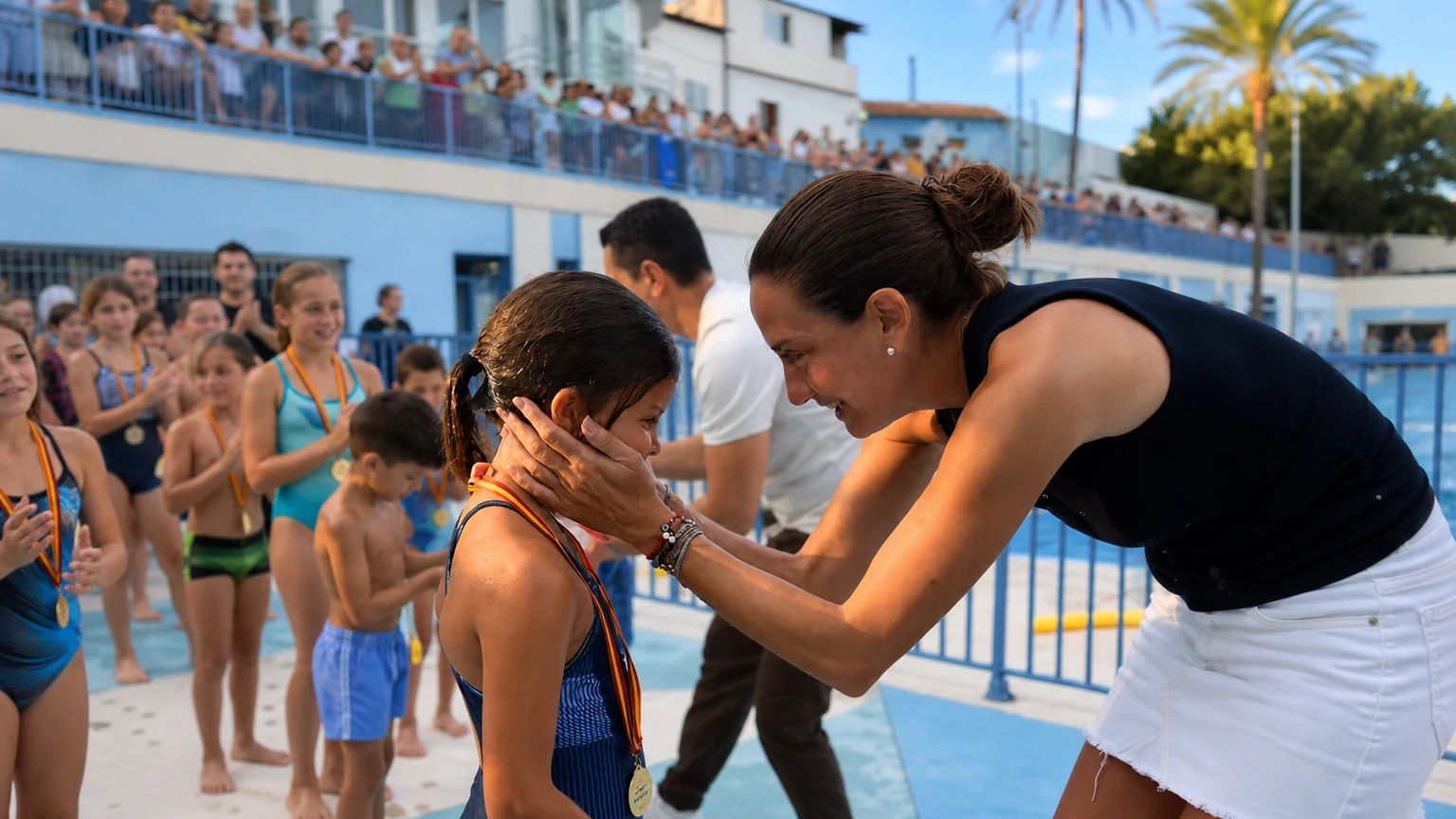 Entrega de medallas en la fiesta de fin de curso de natación en Archena