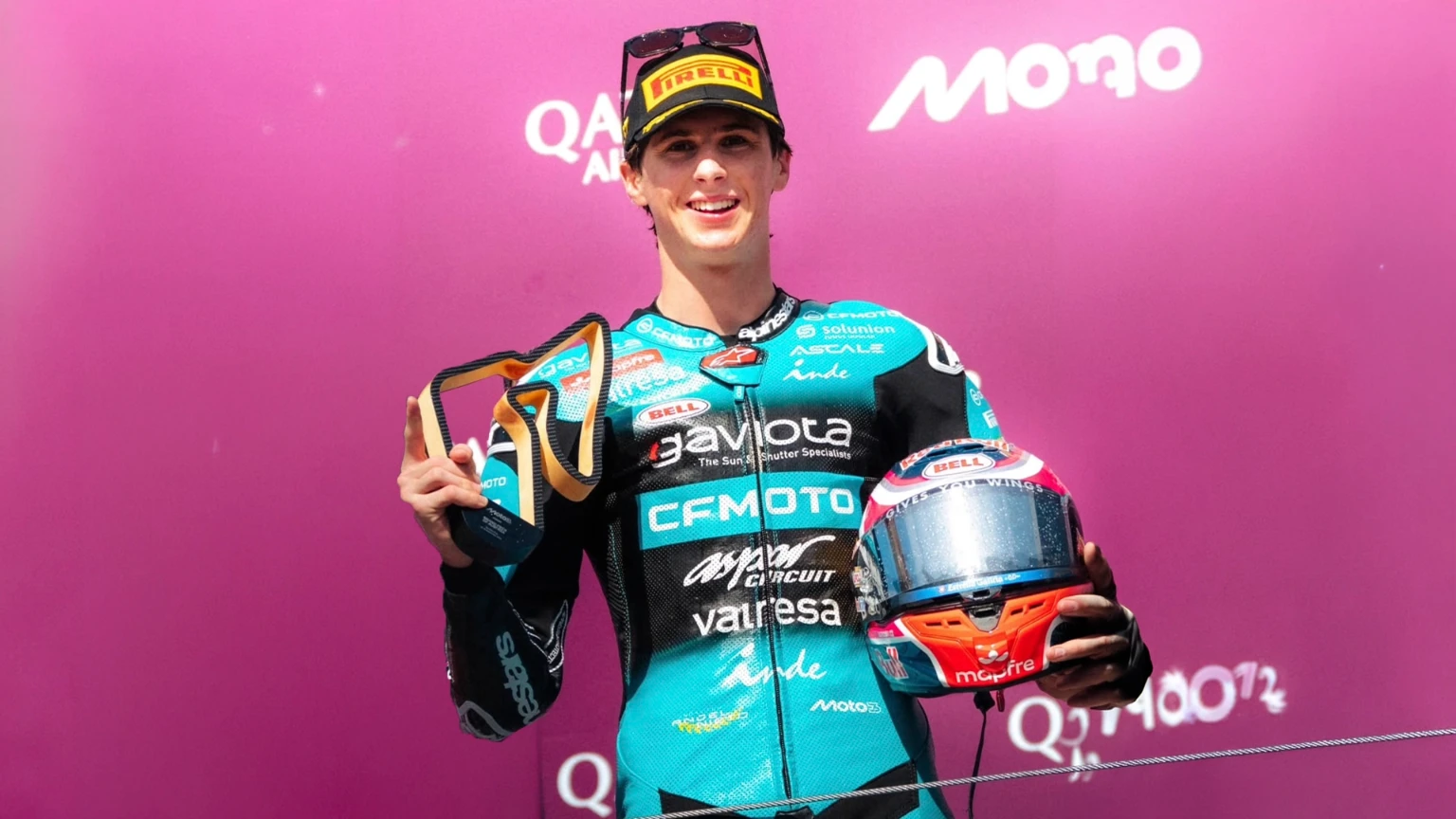 Máximo Quiles celebra su victoria en el Gran Premio de Austria de Moto3