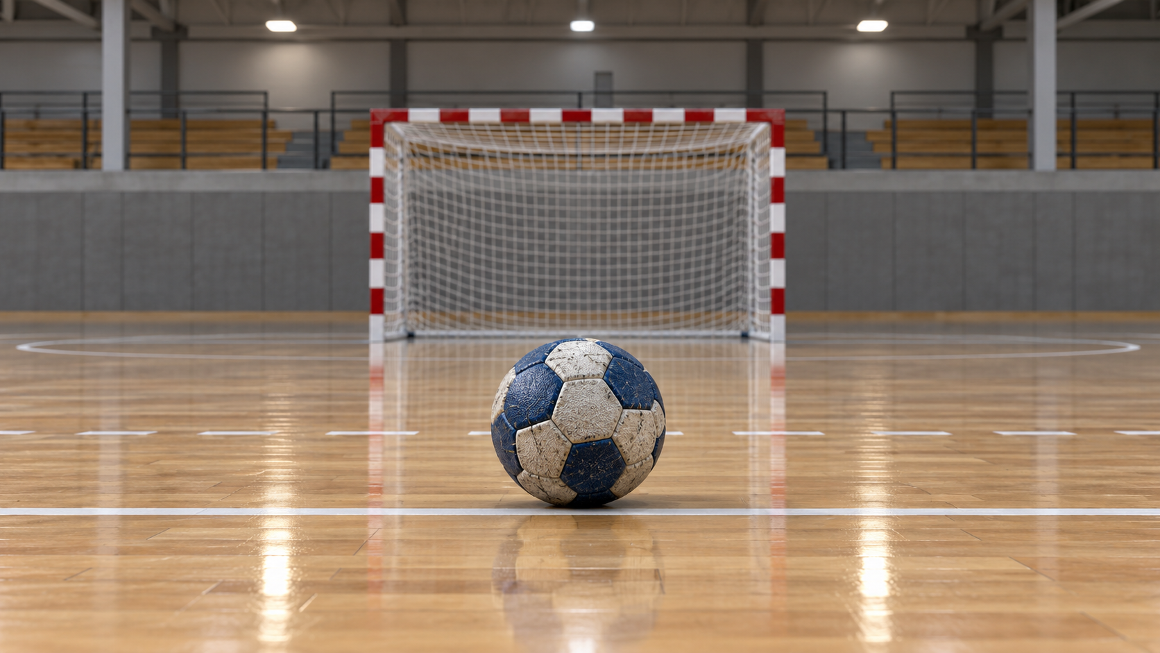 Imagen de recurso de balonmano creada con IA; no corresponde al pabellón ni a la jornada anunciada.