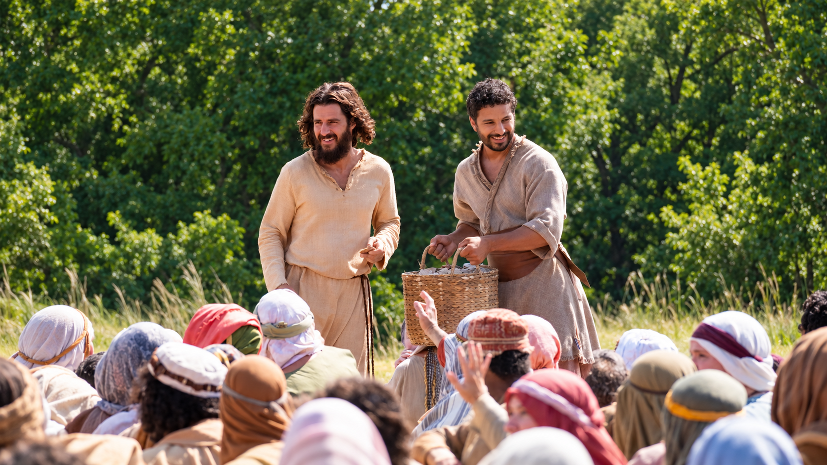 Escena promocional de The Chosen con Jesús y Simón el Zelote