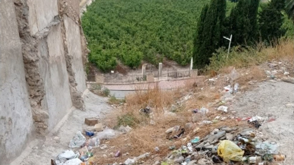 Residuos en Los Egíos, en una de las fotografías aportadas por IU-Verdes y difundidas por Cieza en la Red. Recorte de la imagen original.