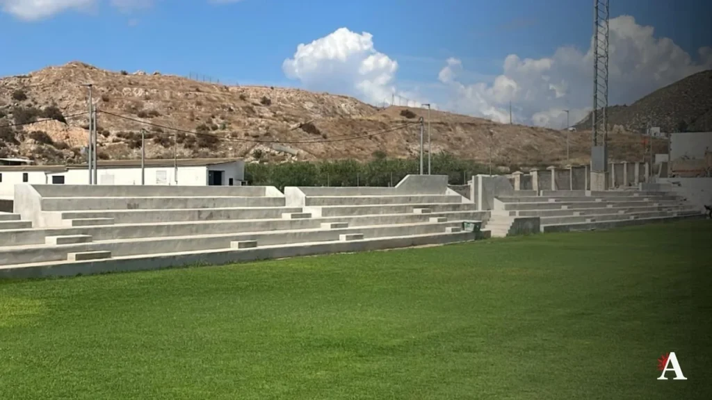 Vista de las obras de mejora en el Campo de Fútbol Las Colonias de Abarán