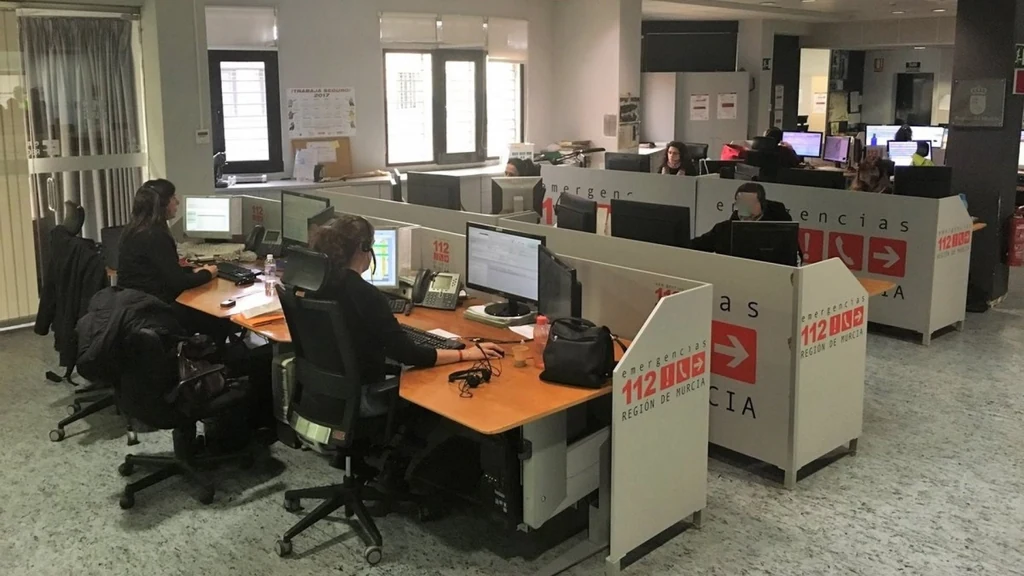 Sala operativa del Centro de Coordinación de Emergencias 112 Región de Murcia