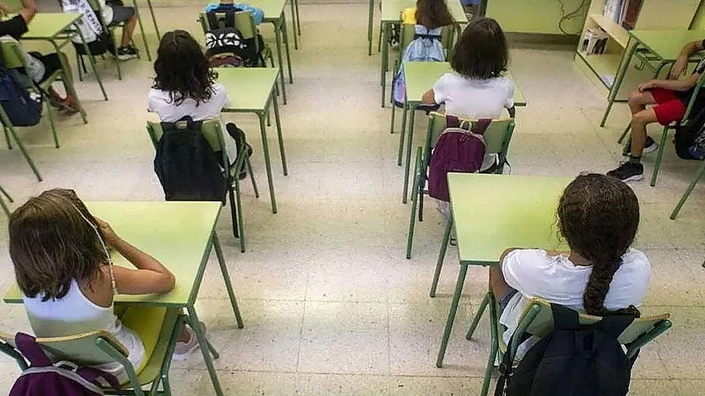 Alumnado en un colegio de la Región de Murcia durante una jornada lectiva