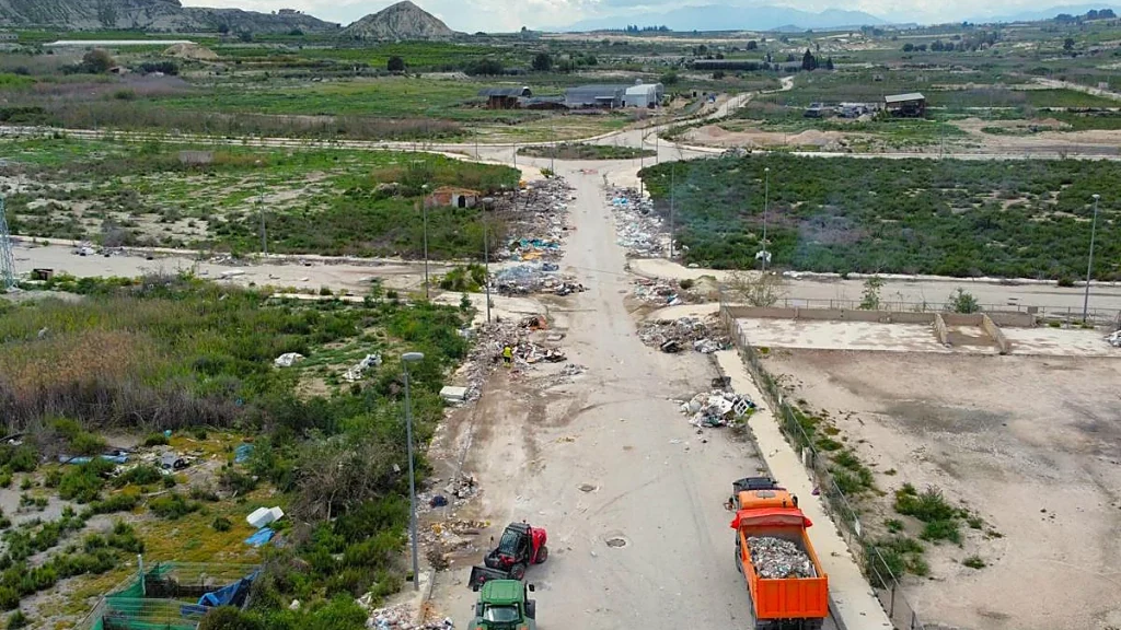 Vista aérea del polígono Las Pullas, en estado de abandono. LV