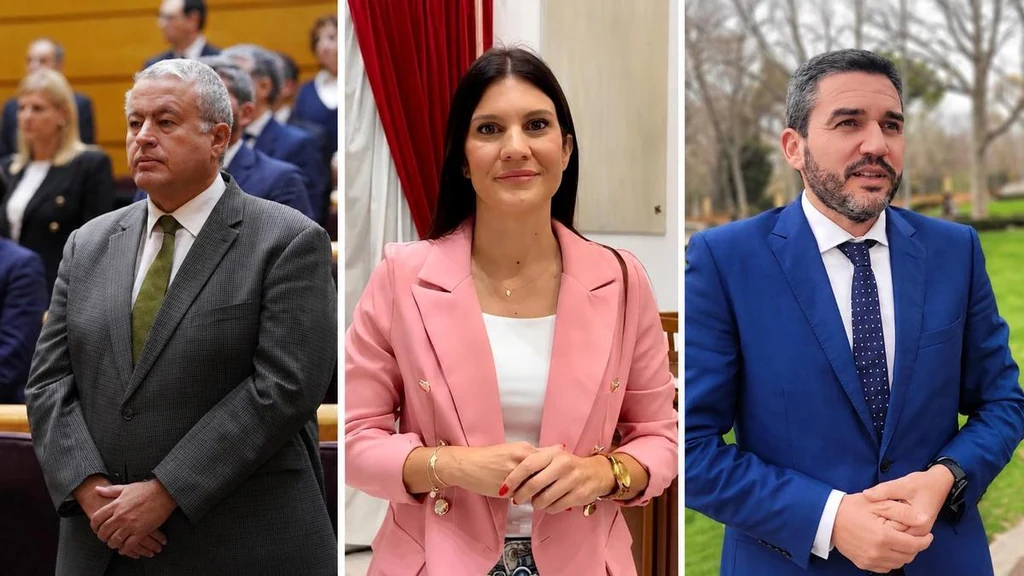 Retratos de Francisco Bernabé, María Hernández y Antonio Luengo, candidatos del PP al Senado por la Región de Murcia